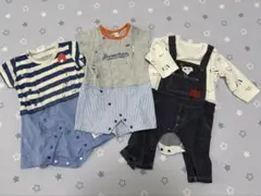 【中古】70cm ロンパース3点セット