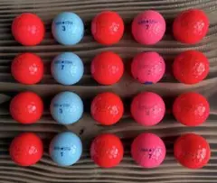 美品多数KIRA キラ カラーボール 赤・青・ピンク 20球セット ロストボール