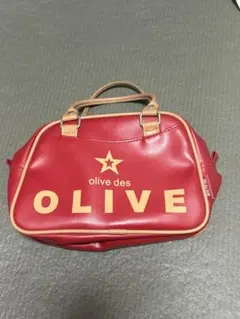 olive des OLIVE ミニボストンバッグ 星ロゴ 赤 平成レトロ