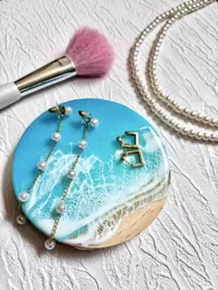 海レジン 波レジン オーシャンレジン レジンアート レジンコースターNo6