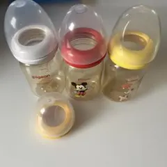 母乳実感哺乳瓶3本　電車レンジ哺乳瓶消毒　おかゆクッカー