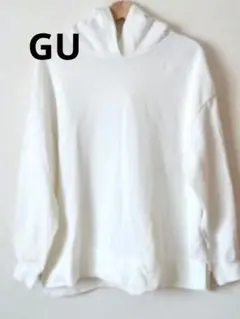 GU パーカー フード付き 白 ホワイト オーバーサイズ