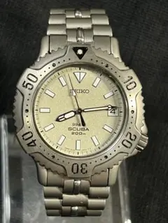完動美品 アレルギーフリー軽量チタン SEIKO SCUBA 5H25-6010