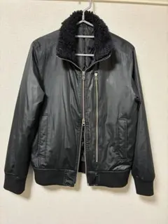 【美品】SHIPS JET BLUE ボア襟ダブルジップブルゾン キルティング