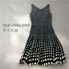【難あり】OLD ENGLAND ヴィンテージ ドットシフォン ワンピース 36のサムネイル