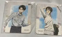 進撃の巨人　リヴァイ　ハンジ　PUレザーパスケース 2個セット　C賞　くじメイト