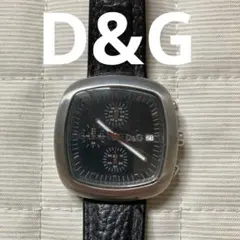 D&G クォーツ 腕時計 ブラックレザーベルトのサムネイル
