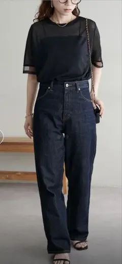 c*u様 DISCOAT ブラック 半袖シアーTシャツ　シースルー