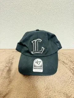 Lions '47 CLEAN UP ブラック x ブラック&シルバーロゴ