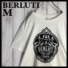 6263【希少デザイン】ベルルッティ☆ビッグロゴ入りTシャツ 白×黒 Mサイズのサムネイル