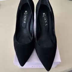 Diana ブラック ハイヒール ポインテッドトゥ25cm