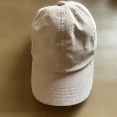 ベージュ コーデュロイキャップ 調整可能