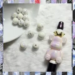 カスタムボールペン パール オーロラ ホワイト ビーズ 韓国 レディース ペン