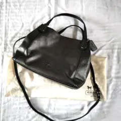 【極美品】COACH メタリックブラック 2WAYショルダーバッグ