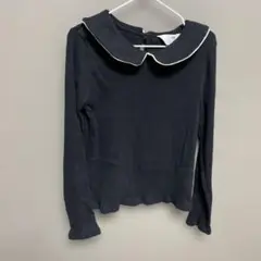 H&M 襟付き ブラック 長袖カットソー　140