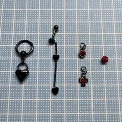 最終値下げ　メディストア　ボディピアス　ネジ　チャーム　5点セット