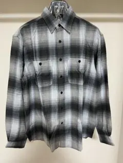COMOLI ウールシルク ワーク チェック シャツ ネルシャツ コモリ