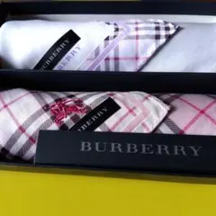 BURBERRY ✤チェック柄ハンカチ2枚セット箱入り