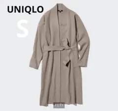 UNIQLO＊スフレヤーンベルテッドニットコート(スムース)S ベージュ