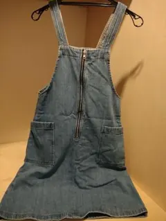 【値下げ】デニム ジッパー付きオーバーオール 150cm