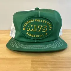 希少 USA製 80s トラッカーキャップ ヴィンテージ グリーン 企業ロゴ