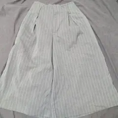 ストライプ柄 キュロットパンツ グレー