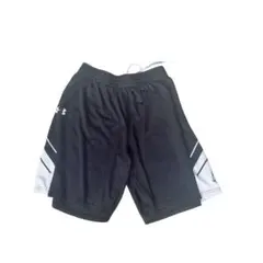 アンダーアーマー バスパン ハーフパンツ 黒白 バスケ 練習着 プラクティスMのサムネイル