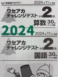 【即発送】小2 ワセアカチャレンジテスト 2024年11月