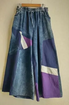 パッチワーク　デニムパンツ