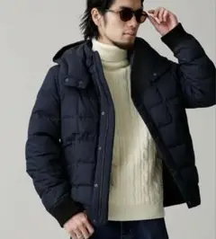 NANOuniverse 河田フェザー RIBダウン ダウンジャケット