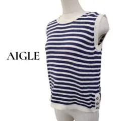 エーグル　AIGLE　コットンサマーニット　マリンボーダー　ノースリーブ