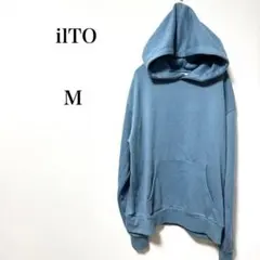 ilTO M サイズ パーカー ブルー　ゆったり　体型カバー　女性にもオススメ