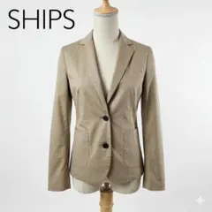 SHIPS シップス テーラードジャケット ベージュ M キュプラ裏地 綿混のサムネイル