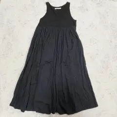 congés payés ロングワンピース ドッキング フレア ロング丈