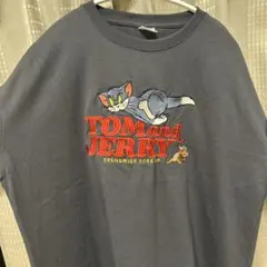 【公式】トムとジェリー　総刺繍半袖Tシャツ　スミクロのサムネイル