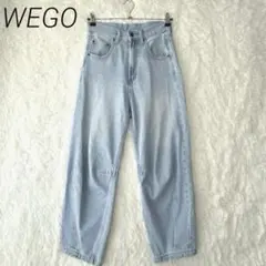 WEGO カーブデニムパンツ ワイドデニム　ライトブルー　Ｍのサムネイル