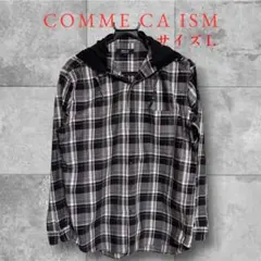 COMME CA ISM フード付チェックシャツ Lのサムネイル