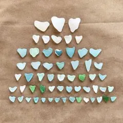 ②⓪シーグラス ハート型 大量mixカラー アクセサリーパーツ シーグラスアート