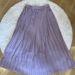 GUラベンダー プリーツ ロングスカートS