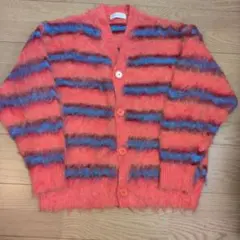 チャオパニックティピー オレンジと青のストライプ カーディガン