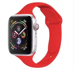Apple Watch シリコンバンド レッド 赤 ラバーバンド ベルト 腕時計