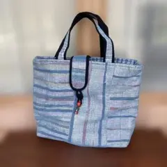 あつ様専用】あおりポケット付きトートバッグM ハートステッチヌビ