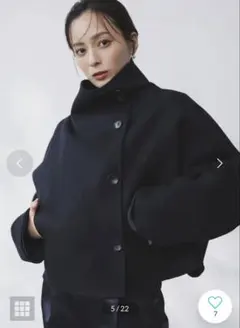 スタンドネックリバーショートコート アニュアンス anuans スタンドネックリバーショートコート （NAVY