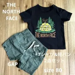 ザノースフェイスのTシャツとGAP短パンのセット　サイズ80