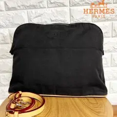定番】HERMES エルメス ボリードポーチMM キャンバス ブラック1Q26 