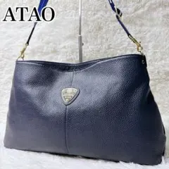 ATAO Elvy 2way Leather Shoulder Bag Navy