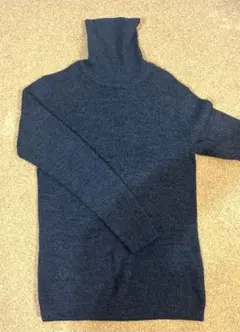 無印/ダークグレー/タートルネックニット/長袖/霜降り/130サイズ