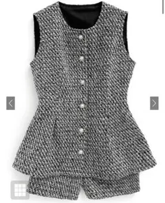 GRLフリージアツイードベスト　ショートパンツ　セットアップ