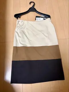 3色ブロックデザインスカート