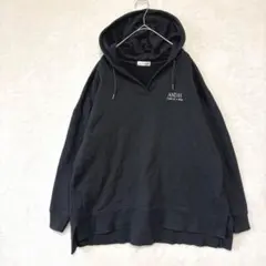 &H／パーカー プルオーバー 長袖 フード付き オーバーサイズ コットン 黒